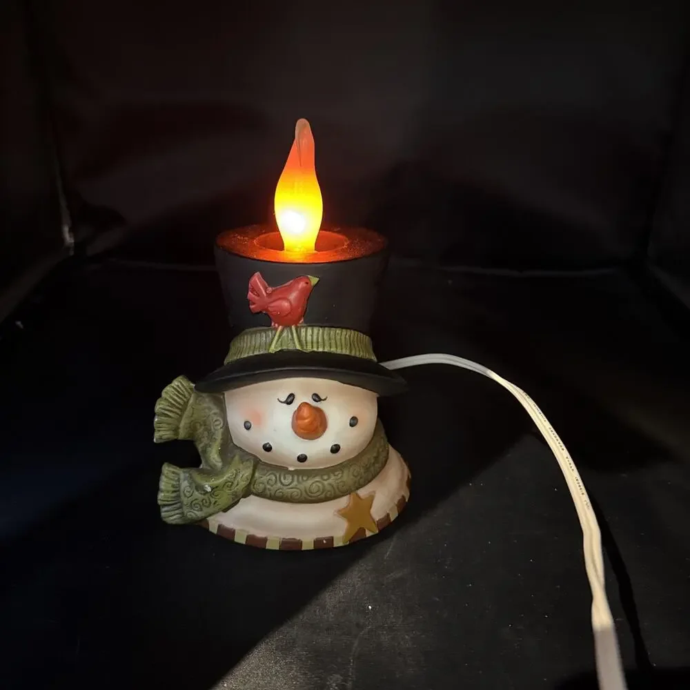 Crazy Mountain snowman electric tea light